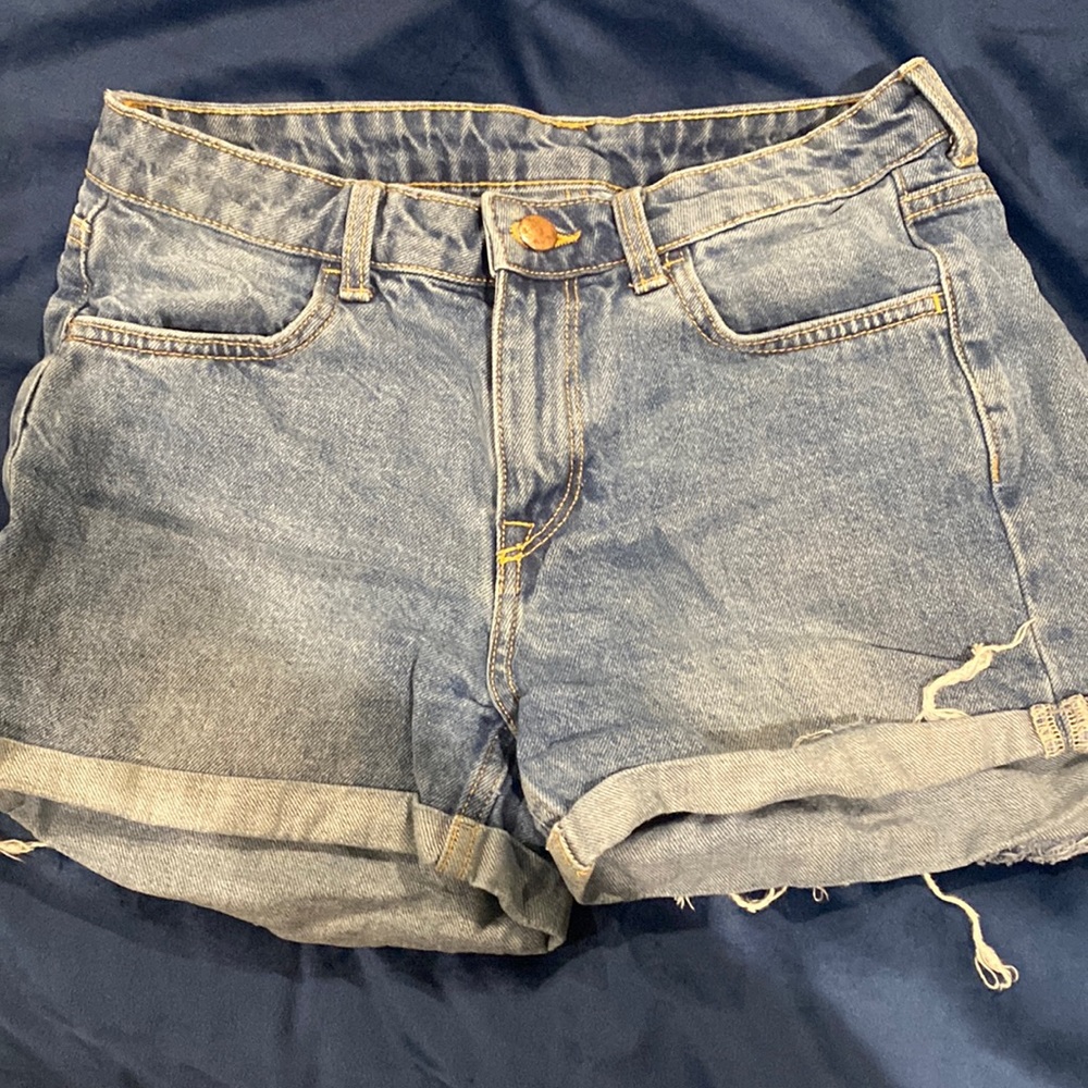 Blue denim shorts